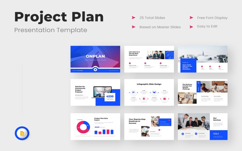 Onplan — шаблон презентации Google Slides для проекта