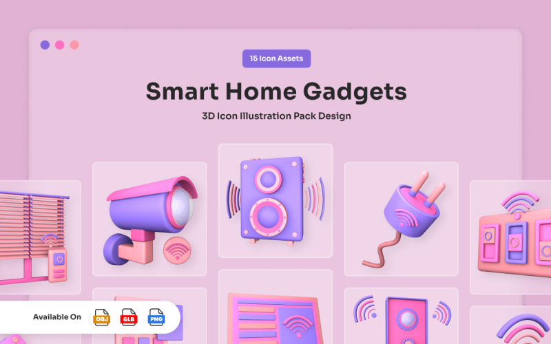 Paquete de iconos 3D de dispositivos inteligentes