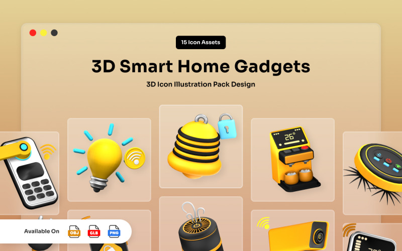 Pacchetto icone 3D per gadget intelligenti