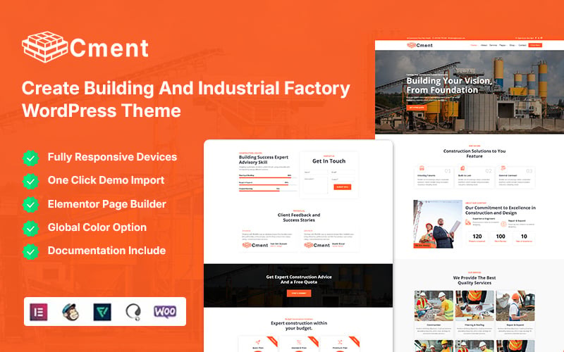 Cment – Skapa WordPress-tema för byggnader och industriella fabriker