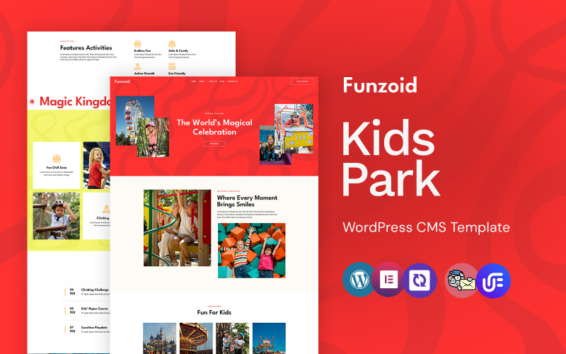 Funzoid - Thème WordPress Elementor pour parc et club de loisirs pour enfants