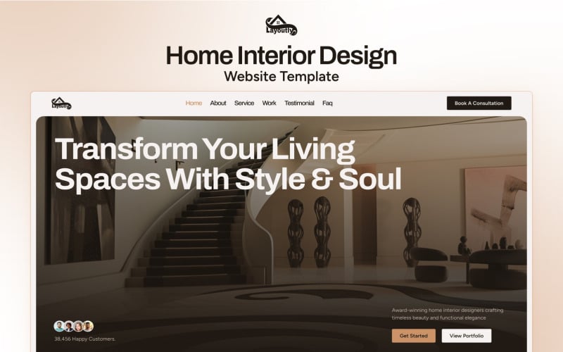 Layoutly – Modern Interior Design Website Template