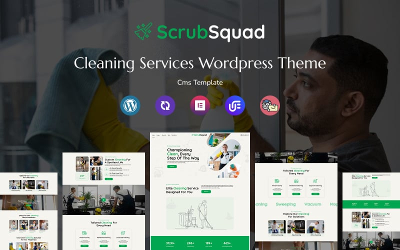 ScrubSquad — многоцелевая адаптивная тема WordPress для клининговых услуг
