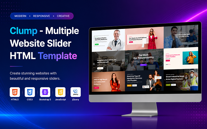 Clump - Multiple Website Slider HTML Template