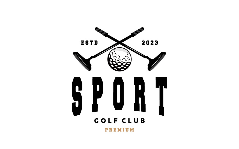 Golf Logo Jeu Sport Club Design Symbole V3