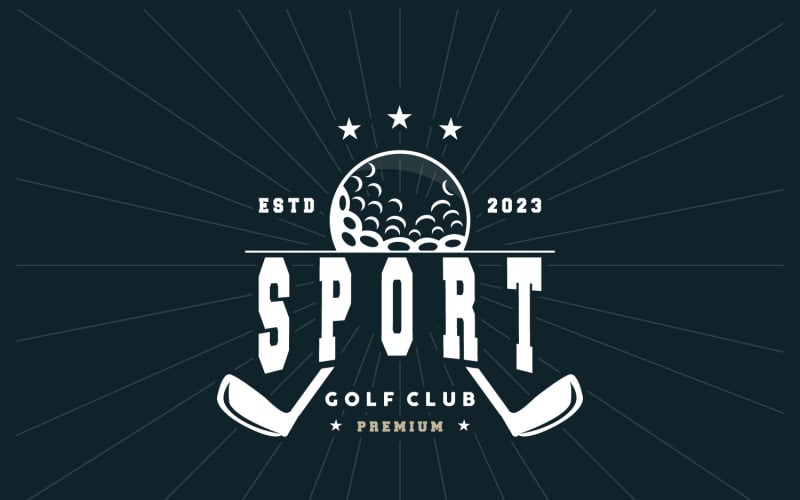Golflogo spel sportclub ontwerp symbool V5