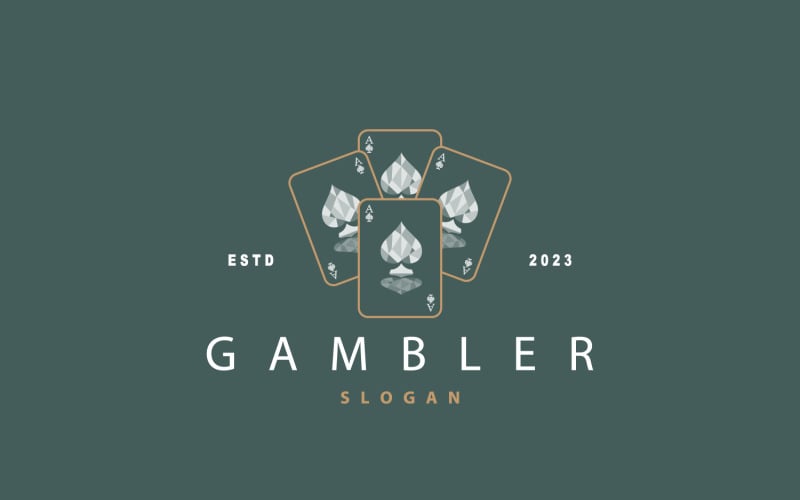 Pokerkortlogotyp klassiskt hasardspel V4