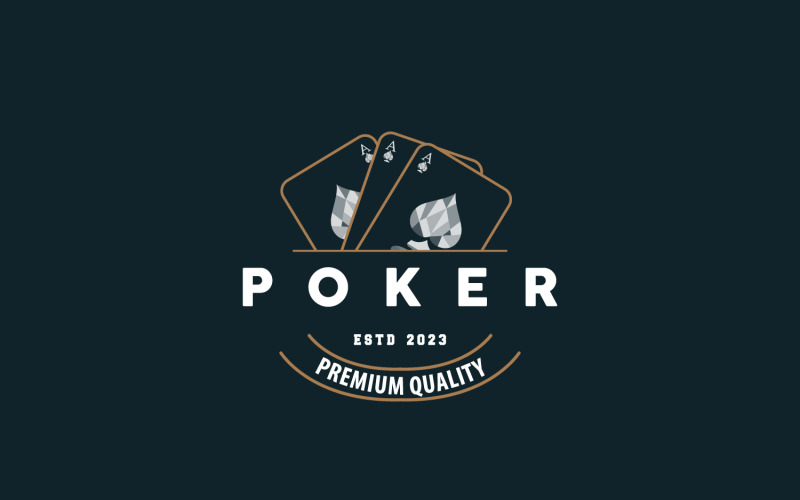 Pokerkortlogotyp Klassiskt hasardspel V8