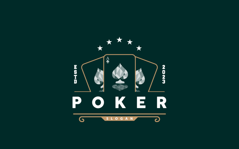 Pokerkaartlogo Klassiek gokspel V9