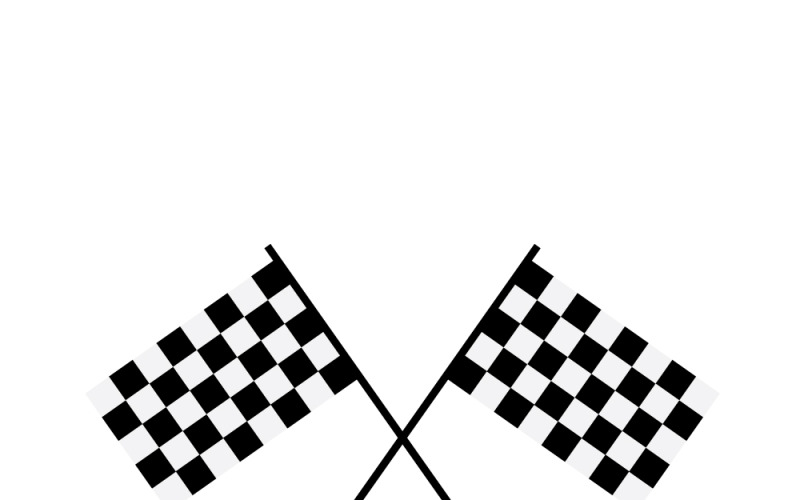 Rallye-Rennen mit karierten Flaggen, Vektor-Illustration isoliert