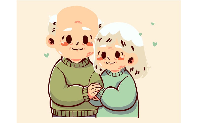 Desenho animado: Vovó e Vovô de Mãos Dadas