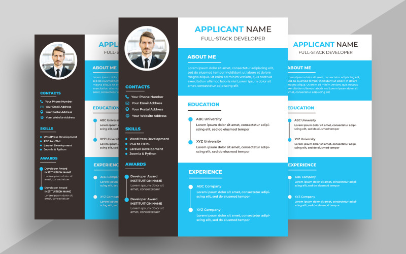 Modern Resume CV Template Ver-2 #541392 - TemplateMonster