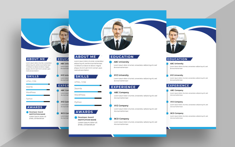 Modern Resume CV Template Ver-8 #541399 - TemplateMonster