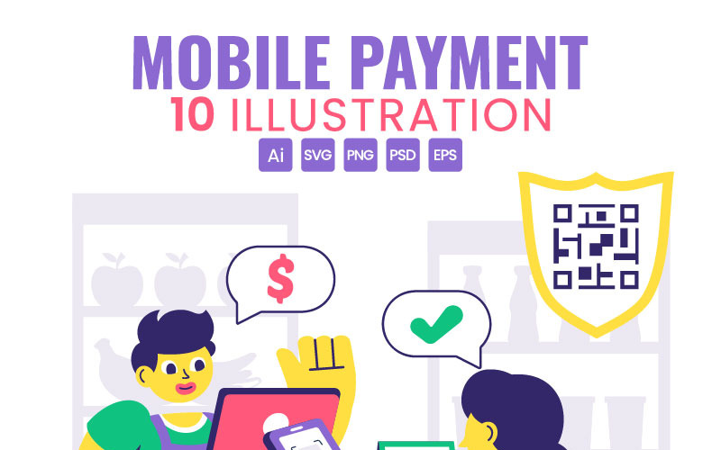10 Illustration av mobilbetalning