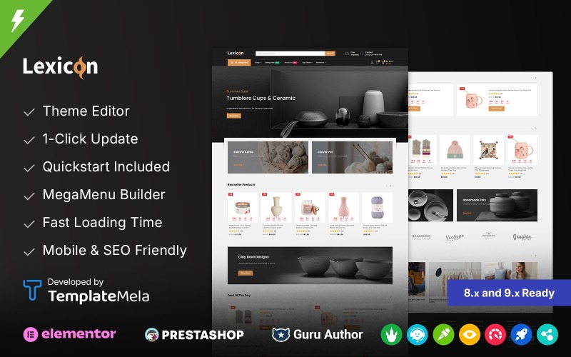 Lexicon - sklep z ceramiką artystyczną, motyw Prestashop
