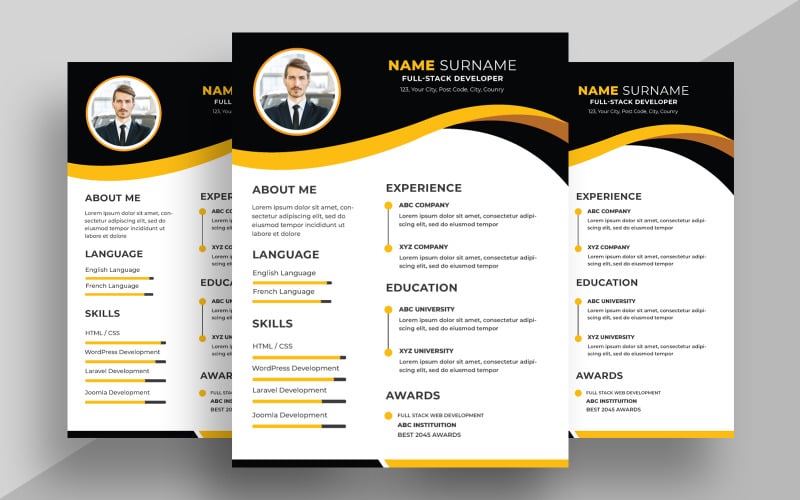 Modern Resume CV Template Ver-11 #541402 - TemplateMonster