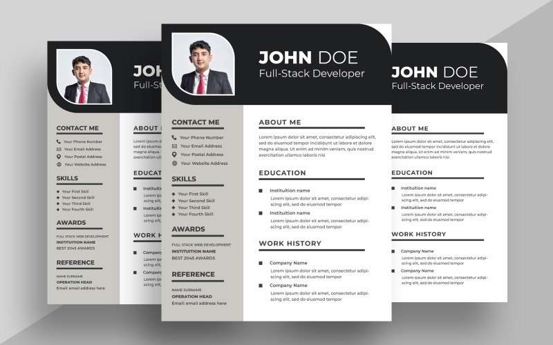 Modern Resume CV Template Ver-14 #541405 - TemplateMonster