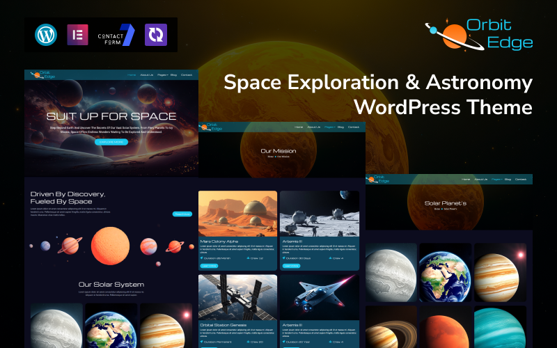 Orbit Edge – Šablona WordPressu pro průzkum vesmíru a astronomii