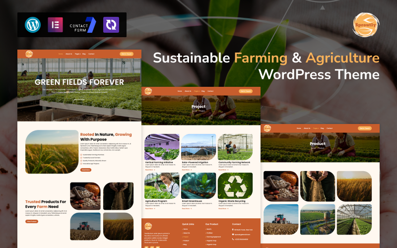 Sproutly – тема WordPress для сталого землеробства та сільського господарства
