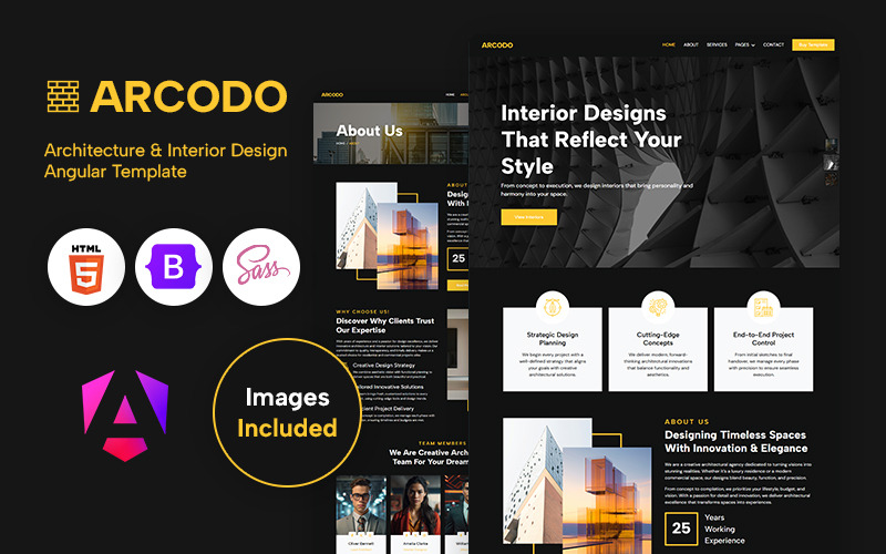 Arcodo - Plantilla Angular para Arquitectura y Diseño de Interiores