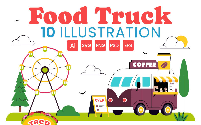 10 illustrationer av matvagnar