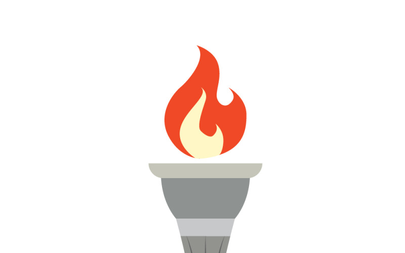 Olympische fakkel Vectorillustratie Brandende vlam Overwinningssymbool
