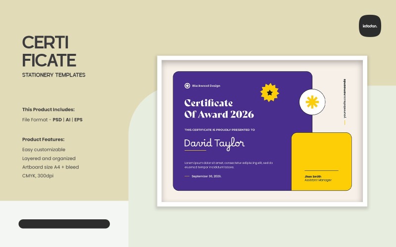 Modelli di certificato – Vol. 077