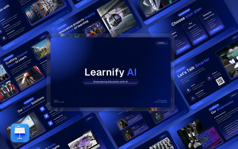 Learnify – Sjabloon voor een keynote over AI in de onderwijstechnologie