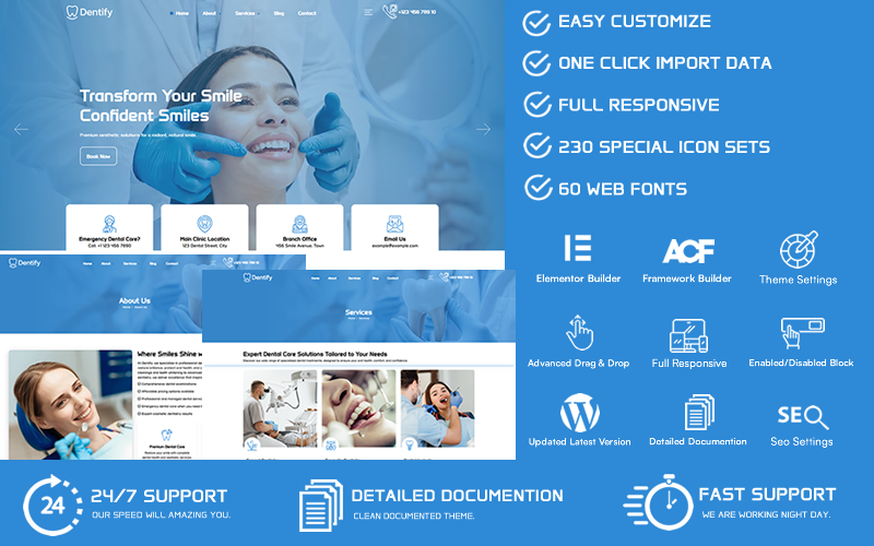 Dentify - Motyw WordPress dla kliniki stomatologicznej i dentysty