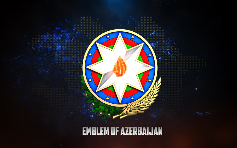 Emblema nazionale dell'Azerbaigian modello 3D