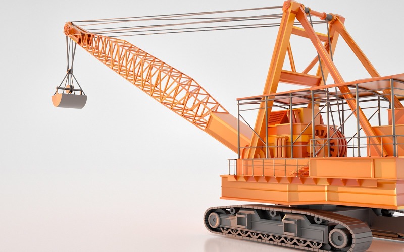 3D-model van een grote industriële kraan