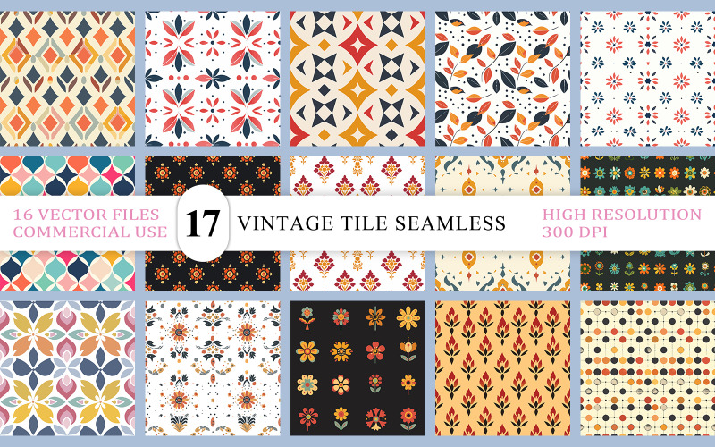 Klassisches ornamentales nahtloses Musterpaket | Vintage-Fliesen-nahtlose Muster-Vektor-Sammlung