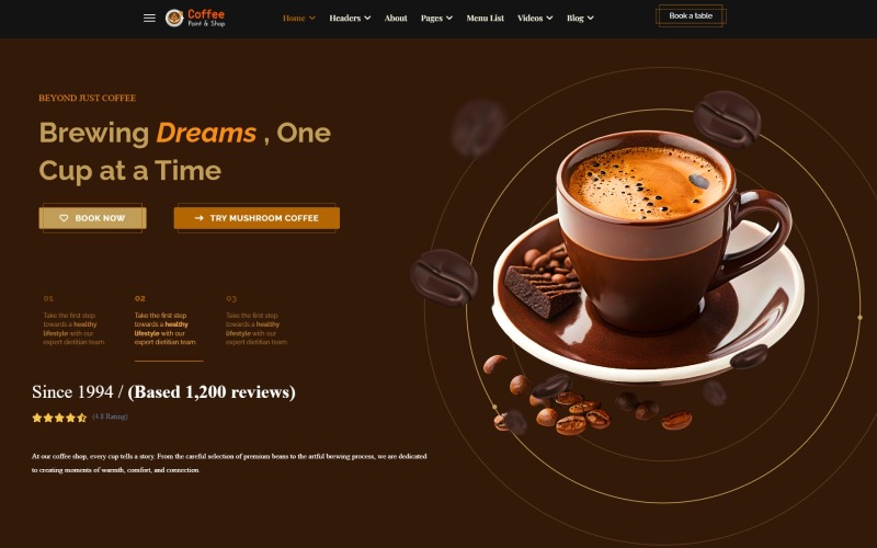 Modello Joomla5 per caffetteria e ristorante di bevande al caffè JL Kahvecolic
