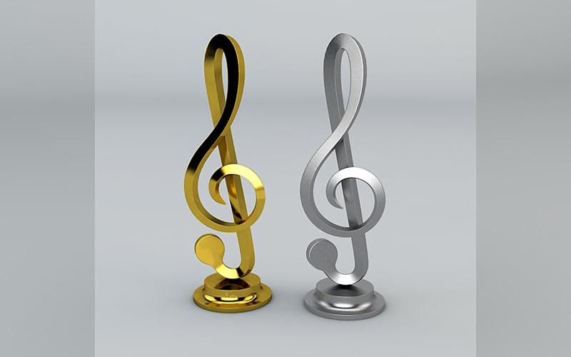 Clave de nota musical modelo 3D