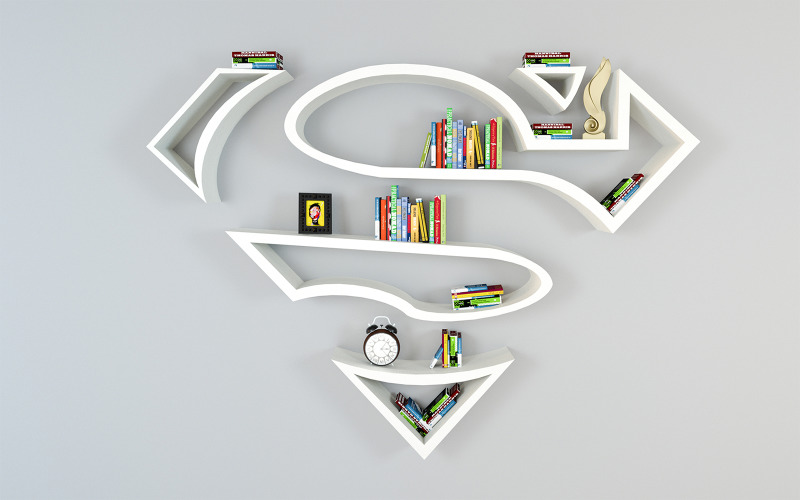 3D-модель книжкової полиці Супермена
