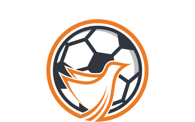 Modèle de logo de ballon de football et d'oiseau
