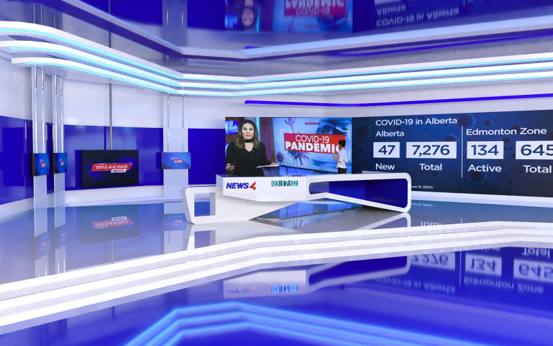 Modelo 3D de estudio virtual de noticias