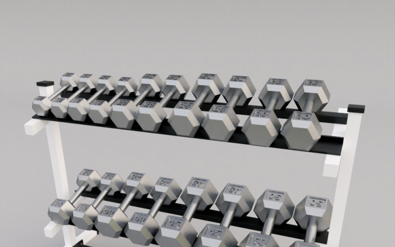 Set di manubri da palestra modello 3D
