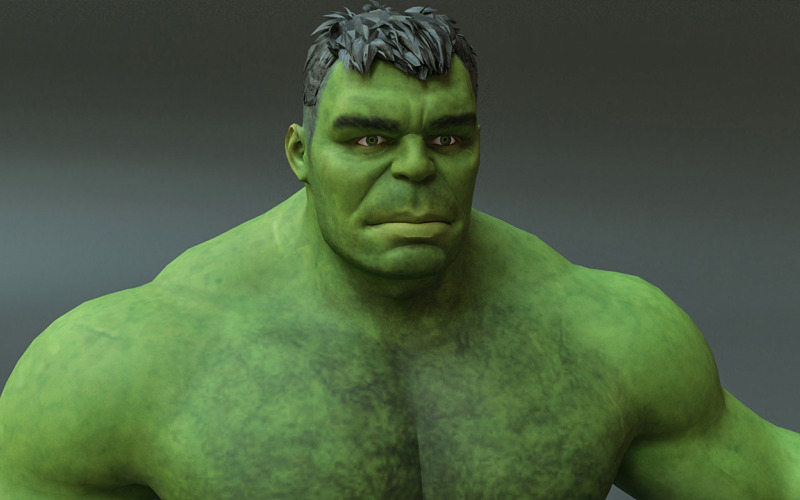 Le personnage de super-héros Hulk 3D