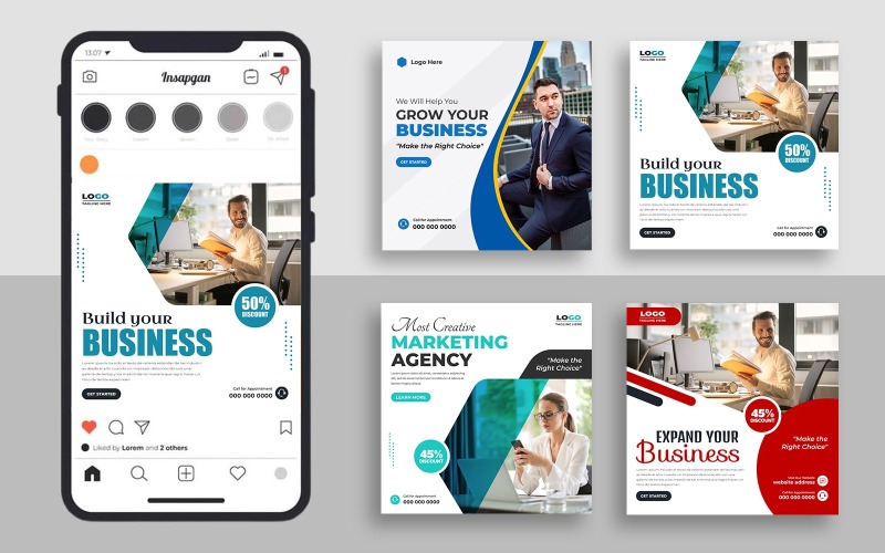 Modello di post sui social media per il marketing digitale Ver-22