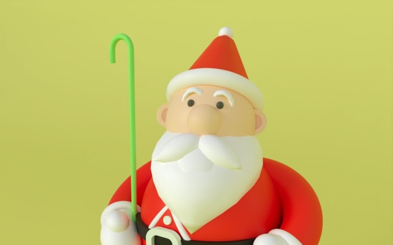 Modelo 3D de dibujos animados de Papá Noel