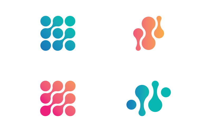 Modello di icona del logo molecolare per la progettazione di marchi scientifici. 15