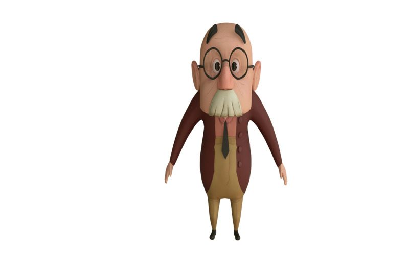 Yaşlı Adam Çizgi Film 3D Modelleri