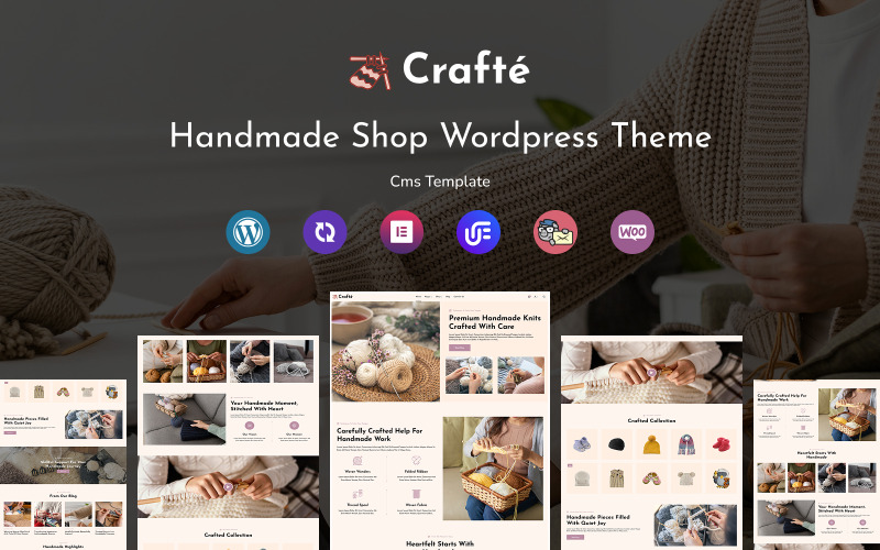 Crafté - Tema multipropósito adaptable de WordPress para proyectos hechos a mano y artesanales
