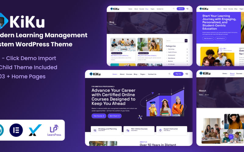 KiKuLMS – Tema WordPress para Sistema Moderno de Gestão de Aprendizagem