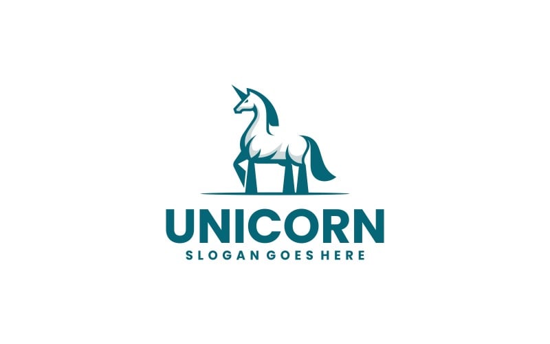 Design minimalista del logo dell'unicorno