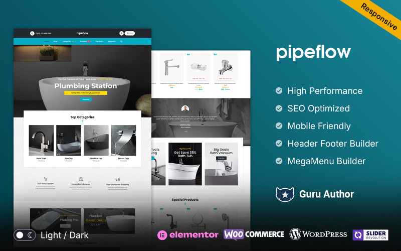 Pipeflow - Thème WordPress WooCommerce pour salle de bain et sanitaires