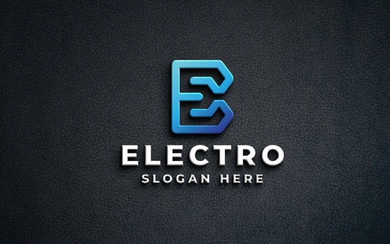 Logo de la lettre E de la technologie électronique