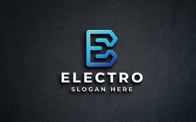 Logo met elektronische technologie en letter E
