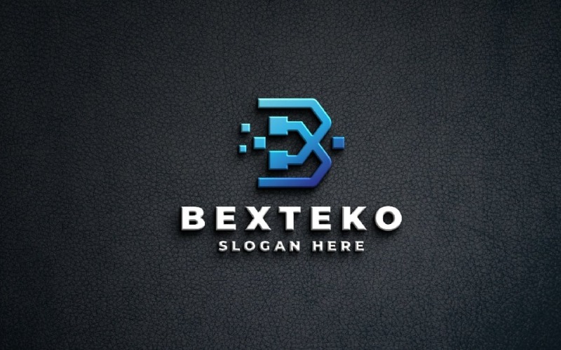 Modelo de logotipo digital da letra B